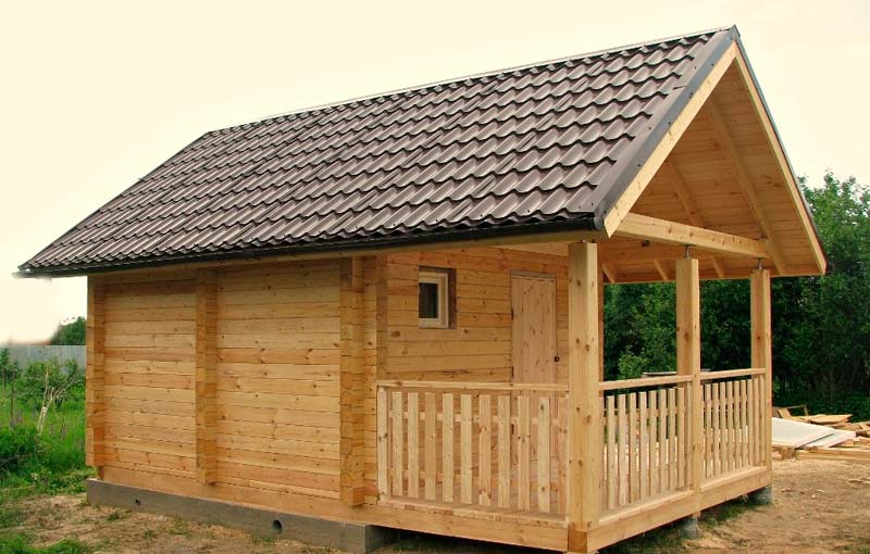 проект бани с комнатой отдыха и террасой