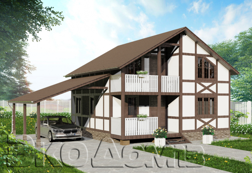 Дом (каркас) № 15в (9х9 м)
