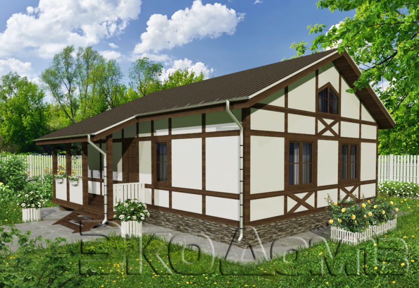 Дом (каркас) № 4 (9,5х10 м)